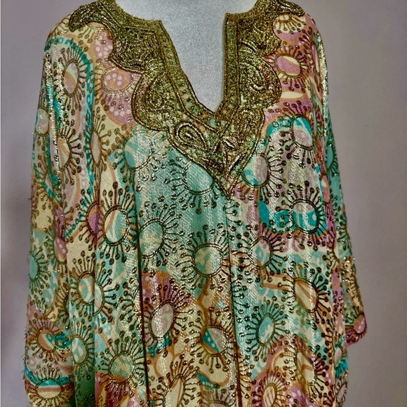 VTG LUCIE ANN Beverly Hills Gold Brocade Kaftan Amazing!!!! - Picture 7 of 7